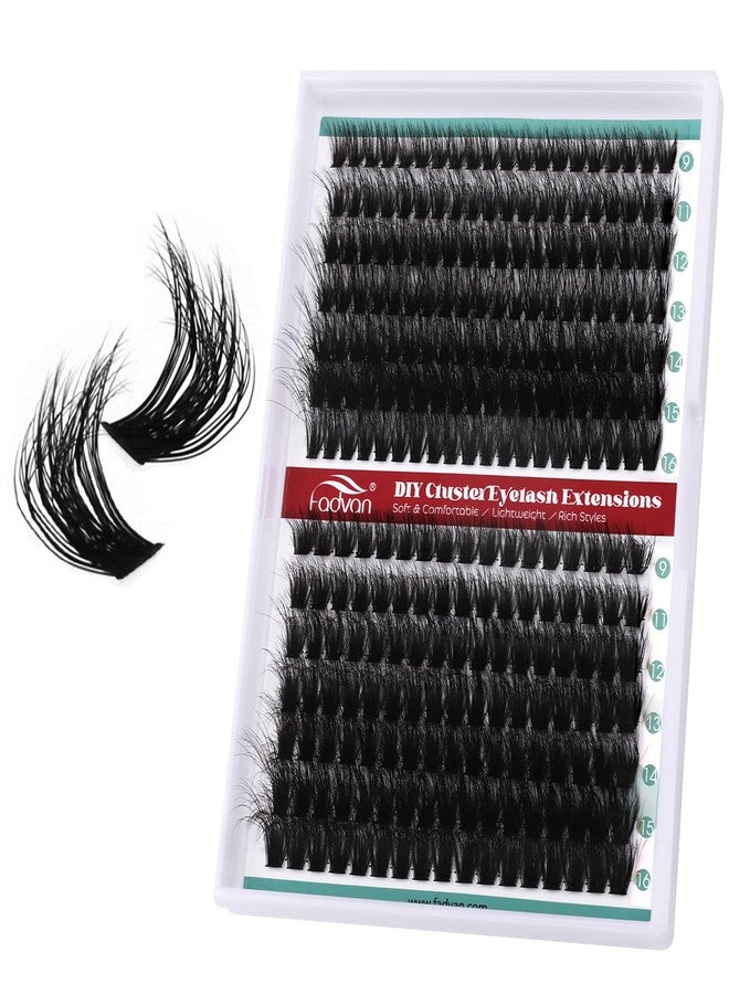 FADVAN Fluff Lash Clusters 60D+80D Thick Eyelash Clusters D Curly Wispy Individual Lashes 9-16mm Cluster Eyelash Extensions 280pcs False Eyelashes DIY Flat Lash Extension - Image 1