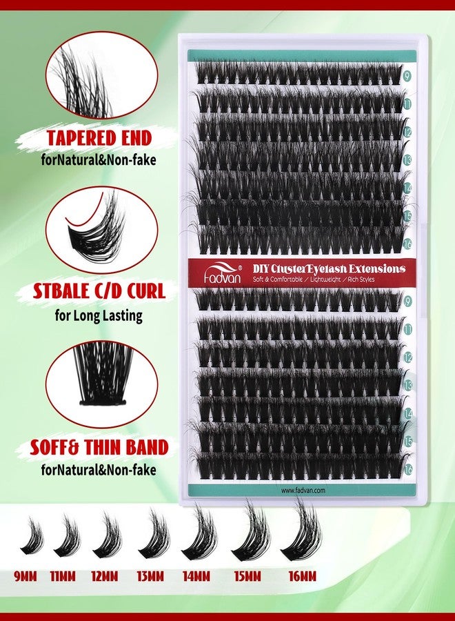 FADVAN Fluff Lash Clusters 60D+80D Thick Eyelash Clusters D Curly Wispy Individual Lashes 9-16mm Cluster Eyelash Extensions 280pcs False Eyelashes DIY Flat Lash Extension - Image 4