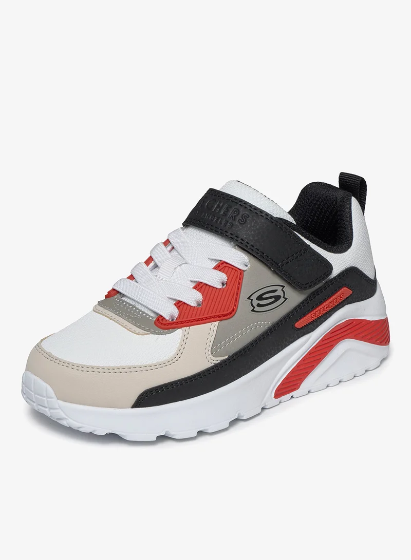Skechers WHITE SYNTHETIC/ BLACK & RED TRIM Kids Uno Lite for Men | Best Price UAE