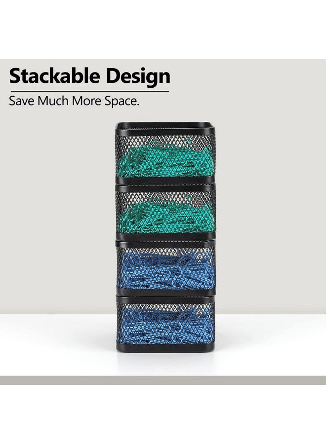 ماكسجير حامل مشابك ورقية، حامل مشابك ورقية للمكتب، حامل مشابك ورقية شبكية، صندوق مشابك ورقية للمكتب، منظم مشابك ورقية، حامل مشابك مجلدات للمكتب، أسود، 4 عبوات - Image 2