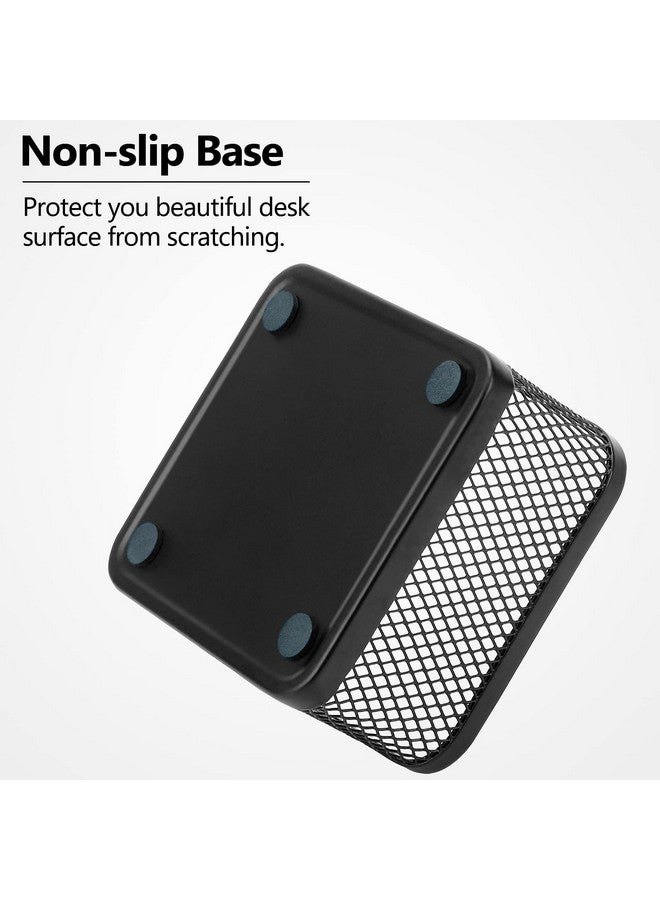 ماكسجير حامل مشابك ورقية، حامل مشابك ورقية للمكتب، حامل مشابك ورقية شبكية، صندوق مشابك ورقية للمكتب، منظم مشابك ورقية، حامل مشابك مجلدات للمكتب، أسود، 4 عبوات - Image 4