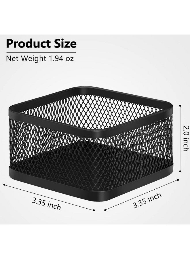 ماكسجير حامل مشابك ورقية، حامل مشابك ورقية للمكتب، حامل مشابك ورقية شبكية، صندوق مشابك ورقية للمكتب، منظم مشابك ورقية، حامل مشابك مجلدات للمكتب، أسود، 4 عبوات - Image 3