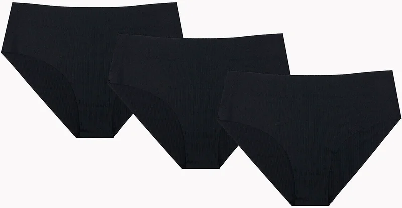 ان بي بي Black 3-Piece Laser High Waist Panties