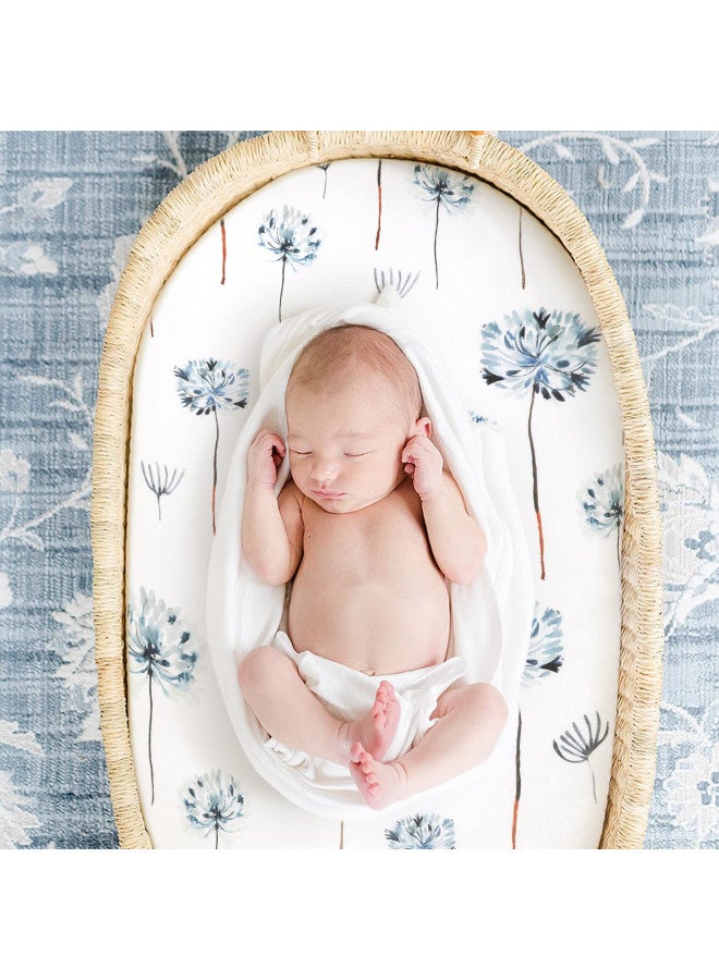 GRSSDER Stretchy Ultra Soft Bassinet Fitted Sheets 3 Pack, Universal Fitted for Bassinets Baby Cradle Moses Basket Oval Rectangle Mattress Safe and Snug, Pretty Bassinet Sheet for Baby, Navy Blue - Image 4