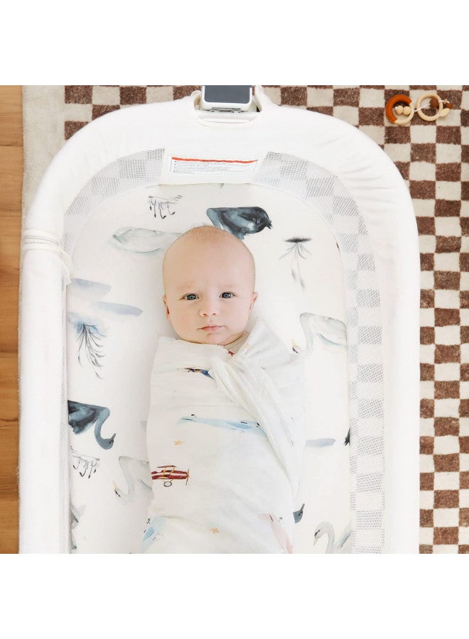 GRSSDER Stretchy Ultra Soft Bassinet Fitted Sheets 3 Pack, Universal Fitted for Bassinets Baby Cradle Moses Basket Oval Rectangle Mattress Safe and Snug, Pretty Bassinet Sheet for Baby, Navy Blue - Image 2