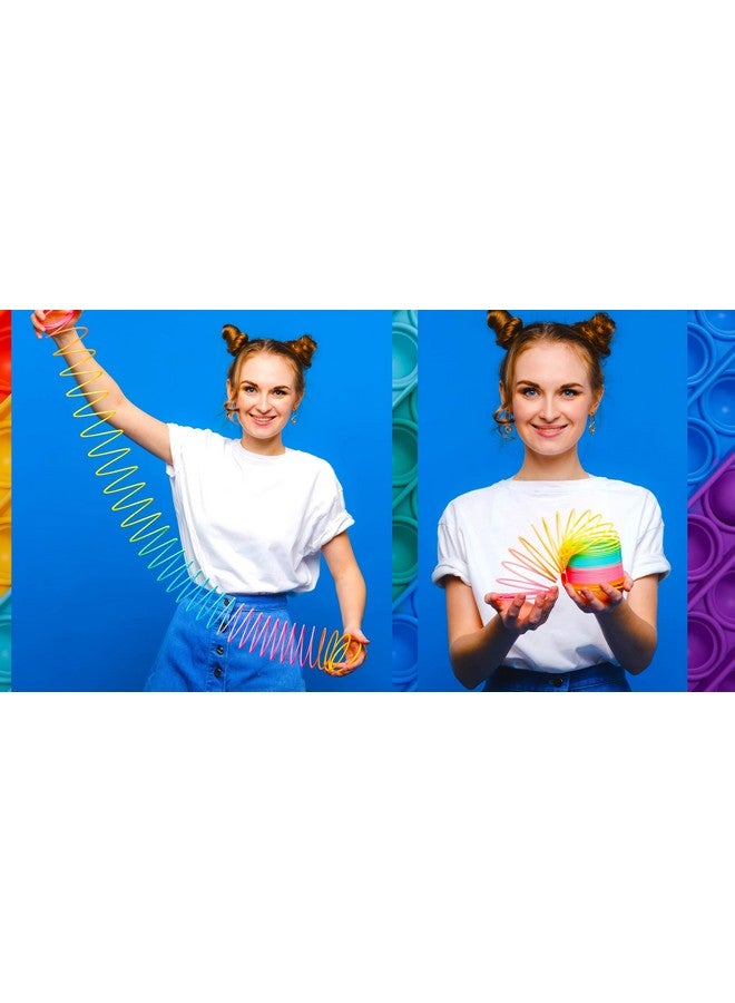 Ja-Ru Big Magic Rainbow Color Spring Pack (2 Units) Original Plastic Spring Fidget Toy | Kids Coiltoy For Girls & Boys | Colorful Neon Color Sensory Vintage Toys 1702 2A - Image 5