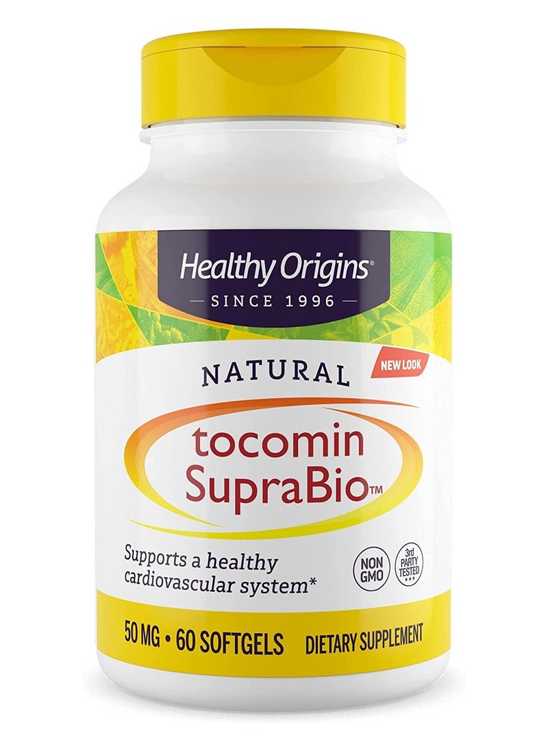 Healthy Origins - Tocomin SupraBio Supports Healthy Cardiovascular System 50 mg Dietary Supplement - 60 Softgels - Image 1