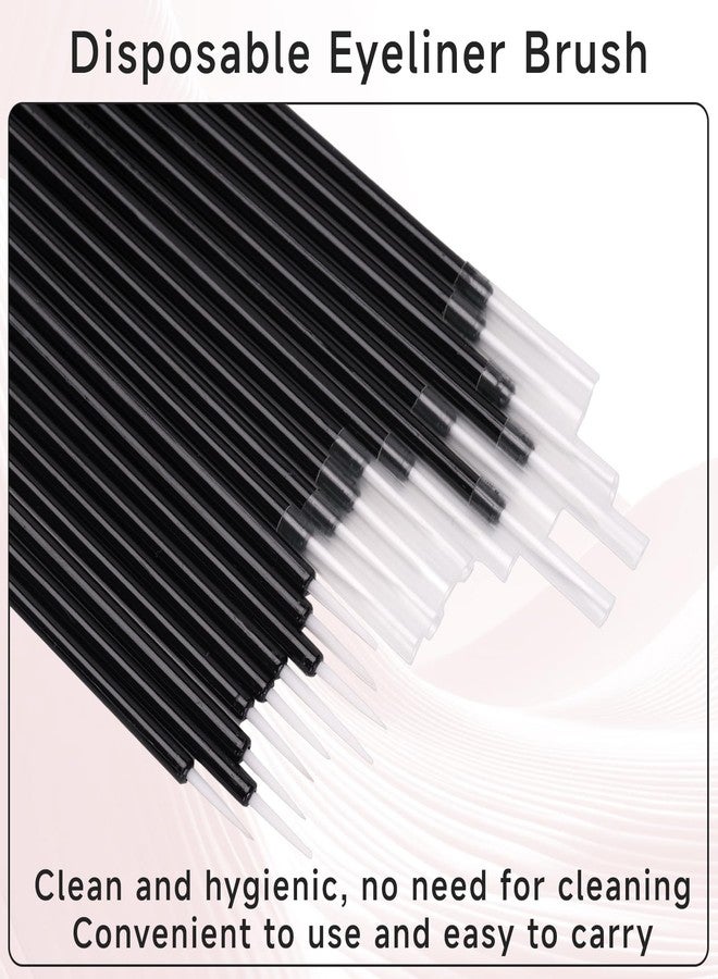 G2PLUS 100pcs Eyeliner Brush, Disposable Pointed Makeup Applicators, Black Eyelash Serum Brushes & Eyeshadow Applicators for Professional Makeup, Precise Eye Makeup, Beauty Salon Tools - Image 3