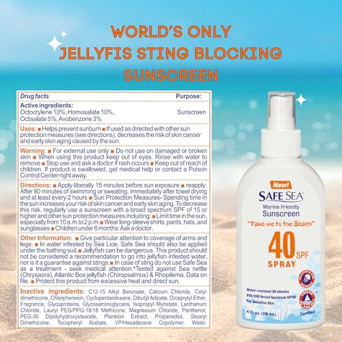 Safe Sea Sunscreen with SPF40 Spray Ecofriendly Sunscreen 40SPF Adults 4OZ 2 Pack - Image 5