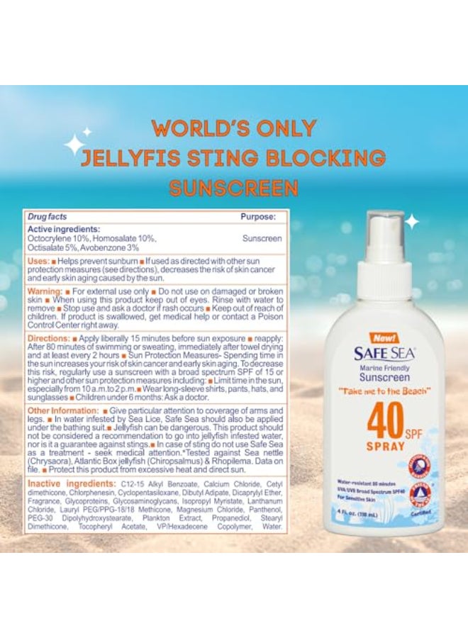 Safe Sea Sunscreen with SPF40 Spray Ecofriendly Sunscreen 40SPF Adults 4OZ 2 Pack - Image 4
