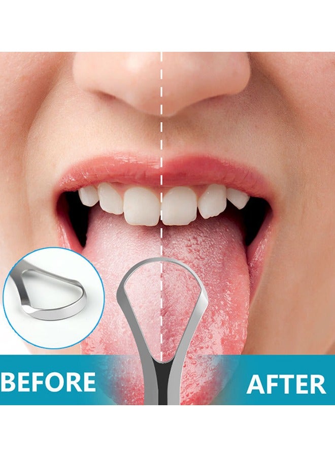 Generic Reusable Stainless Steel Tongue Scraper  Remove Bad Breath Artifact Tongue Brush Tongue Scraper Tongue Cleaning Device Oral  - Image 5