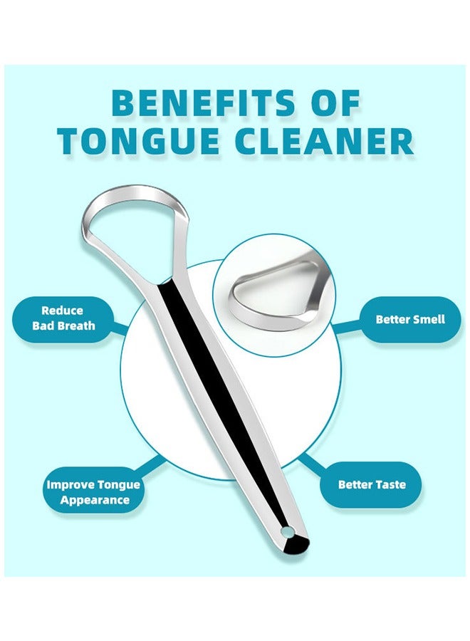 Generic Reusable Stainless Steel Tongue Scraper  Remove Bad Breath Artifact Tongue Brush Tongue Scraper Tongue Cleaning Device Oral  - Image 4