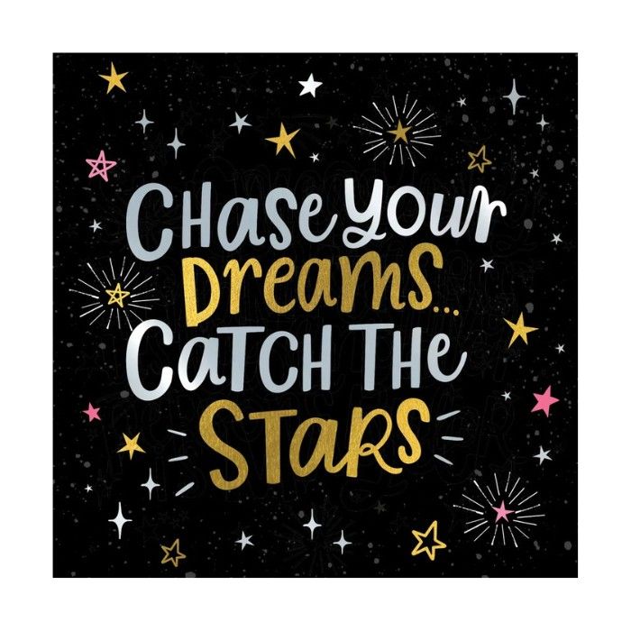 DottyBlack Chase Your Dreams Catch The Stars Greeting Card | Inspirational Blank Card with Envelope | Motivational Encouragement Card for Success, Dreams, Graduation, Friendship & Personal Messages - Image 1
