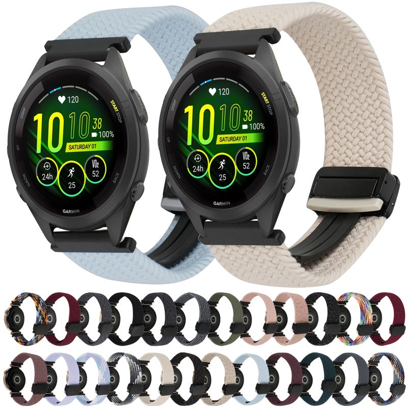 For Garmin Forerunner 265S 18Mm Magnetic Buckle Braided Watch Band(Blue) - Image 5