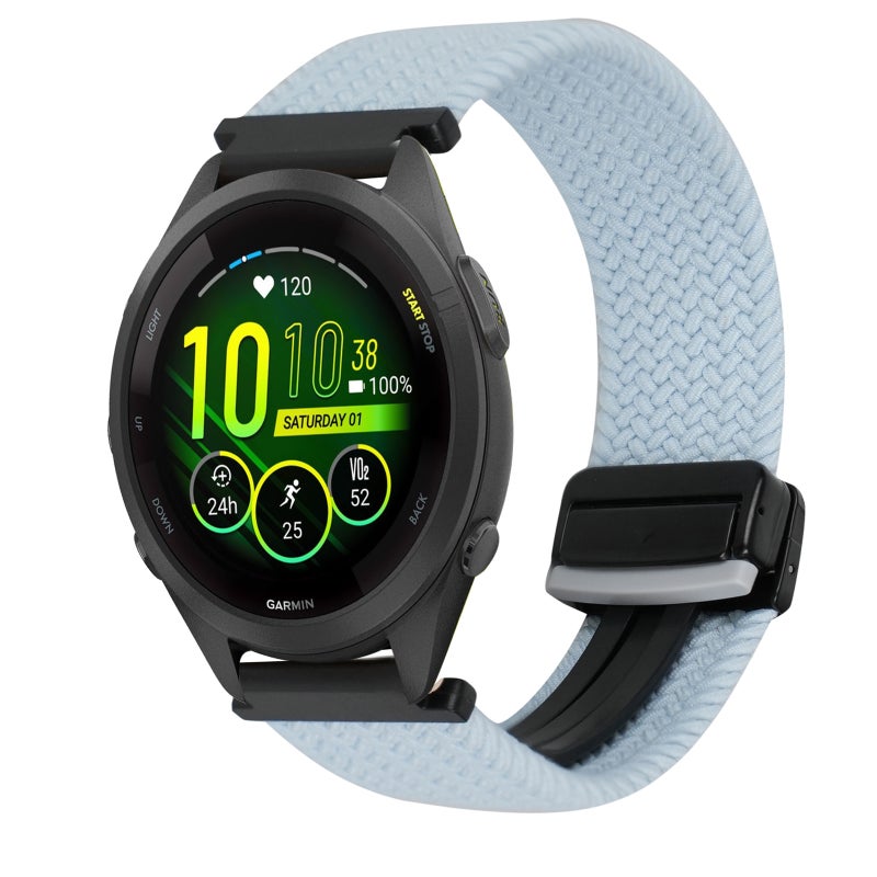 For Garmin Forerunner 265S 18Mm Magnetic Buckle Braided Watch Band(Blue) - Image 1