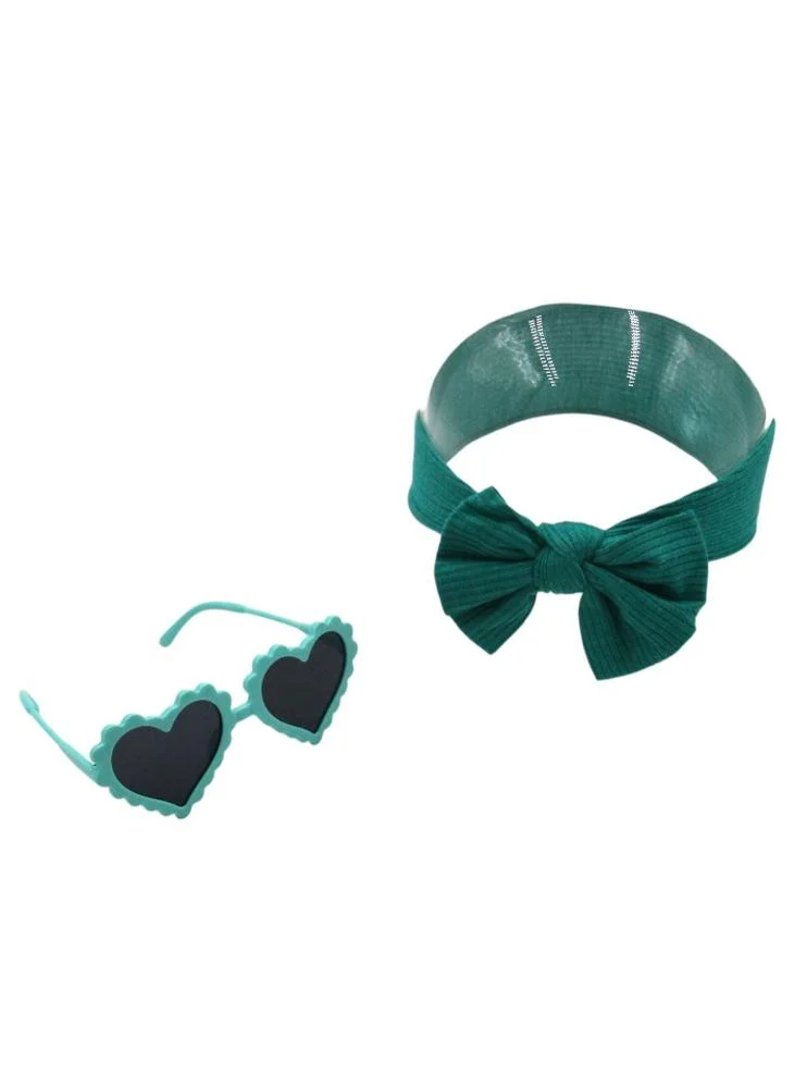 D'Daniela D' Daniela -  Ana Glasses and Headband Set For Babies and Girls - Teal Green
