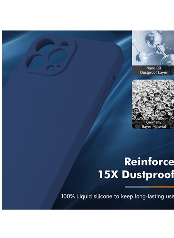 iPhone 14 Pro Max + 2 Pack Tempered Glass Screen Protector Magsafe Case Silicone Phone Case with Microfiber Lining for iPhone 14 Pro Max 6.7 inch 2022,Blue - Image 4