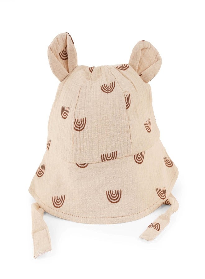 Kicks & Crawl Cream Lovely Rainbow Bucket Cap for Baby Boys and Girls - 6-12M - Image 1