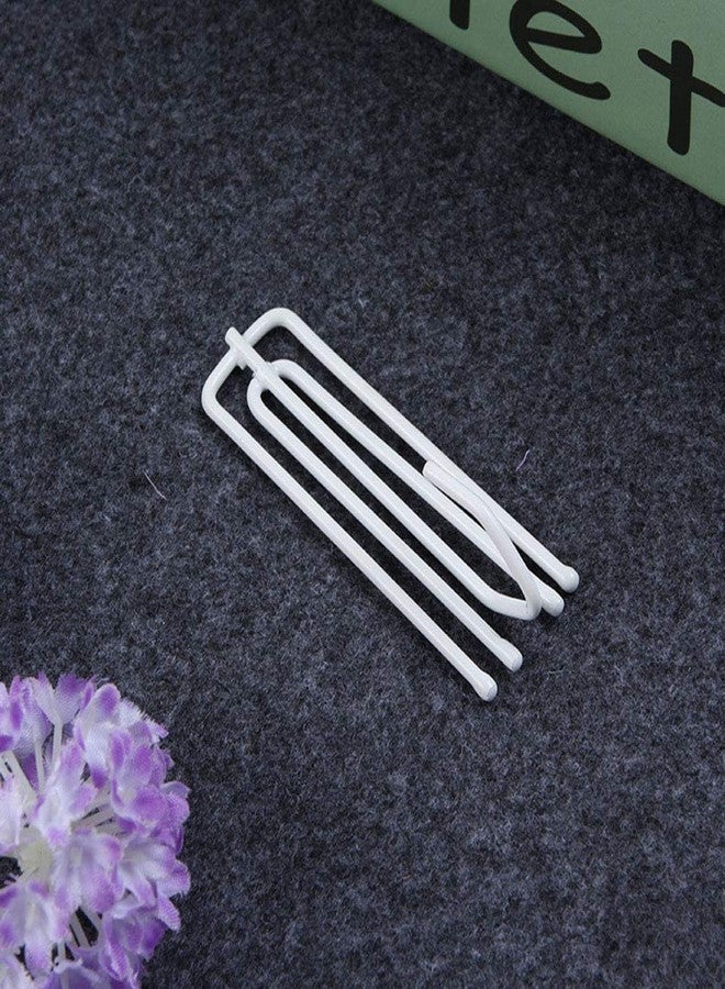 Ailejia 30 Pcs Curtain Rod Hooks 4 Prong Drapery Hanging Pleat Hooks Pleater Hooks Hanger Bath Drape Loop for Window Door Bathroom Curtain, White (30 Pcs White 4 Prong Hooks) - Image 3