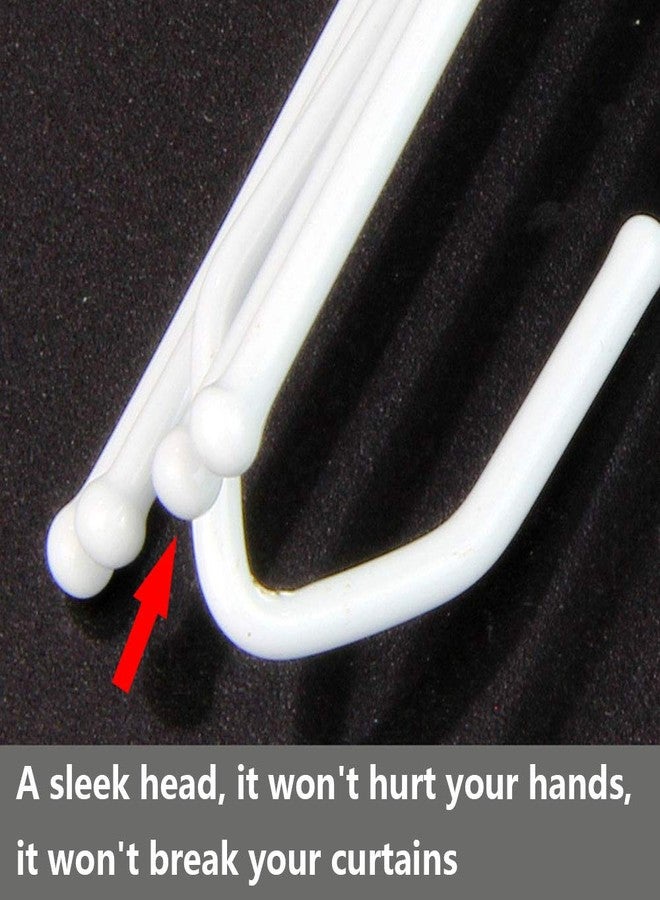 Ailejia 30 Pcs Curtain Rod Hooks 4 Prong Drapery Hanging Pleat Hooks Pleater Hooks Hanger Bath Drape Loop for Window Door Bathroom Curtain, White (30 Pcs White 4 Prong Hooks) - Image 5
