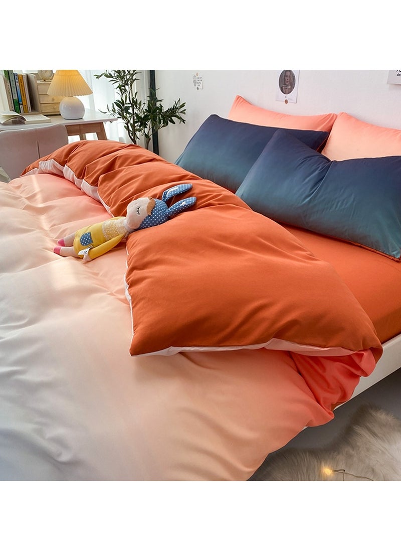 Four-piece bedding set microfiber soft quilt set with 1 quilt cover, 1 flat sheet and 2 pillowcases