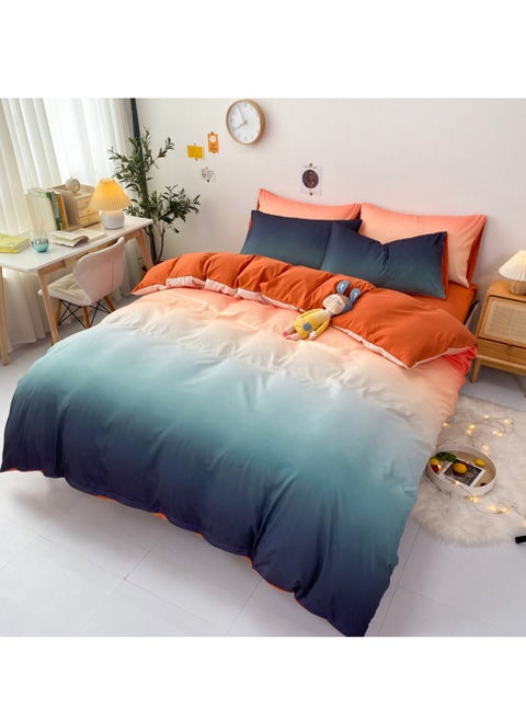 Four-piece bedding set microfiber soft quilt set with 1 quilt cover, 1 flat sheet and 2 pillowcases