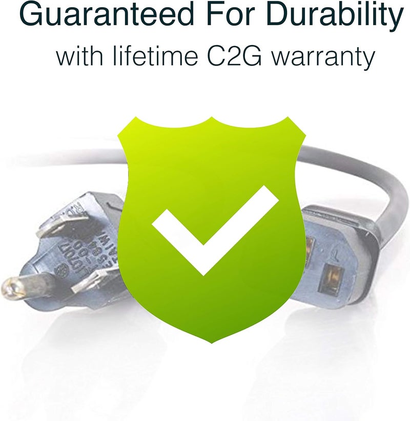 C2G 25FT Replacement AC Power Cord Shielded - Power Cable for Electronics, TV, Computer, Printer, Radio, Monitor, Samsung, Dell, Vizio, LG, Asus, Laptop and More (14719) - Image 5
