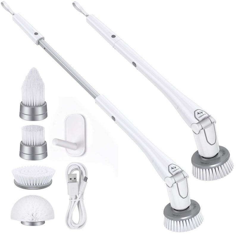 Tilswall Cordless Electric Spin Scrubber - IPX7 Waterproof Cleaning Brush with 180Min Runtime & 43" Extendable Handle, Ideal Gift for Home/Bathroom/Car (Includes 4 Brush Heads) - Image 1