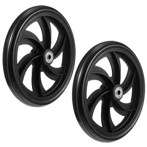 Datanly 2 Sets Replacement Wheelchair Wheels for Walkers 7.5 Inch Wheelchair Front Wheels Anti Slip Walker Rubber Replacement for Stroller Casters Rollers Accessories - Image 1