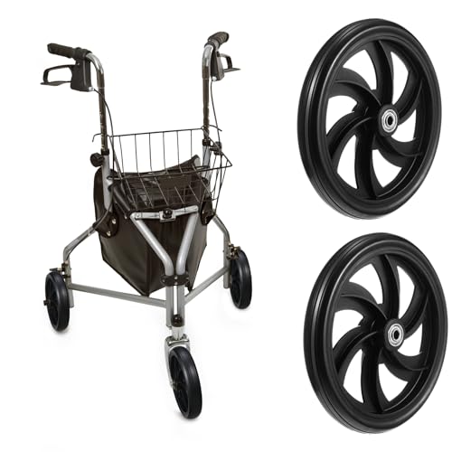 Datanly 2 Sets Replacement Wheelchair Wheels for Walkers 7.5 Inch Wheelchair Front Wheels Anti Slip Walker Rubber Replacement for Stroller Casters Rollers Accessories - Image 2