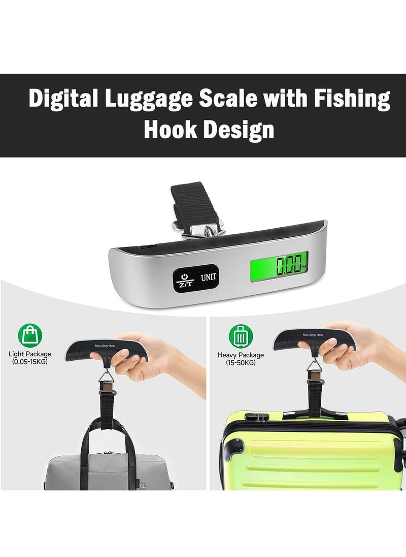 Generic - Luggage Digital Scale with Padlock Portable Handheld Baggage Scale with Hook and Small Lock - Image 1
