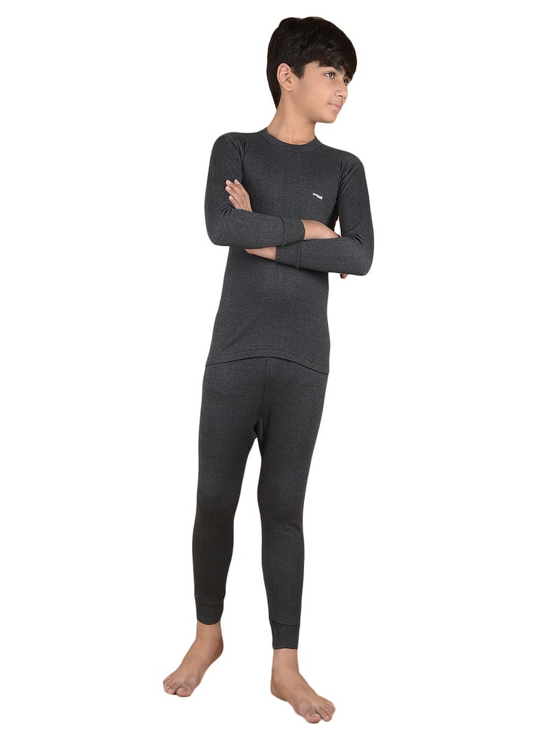 Dollar Wintercare Esteem Kid's Thermal RN Vest & Trouser Set Black - Image 1