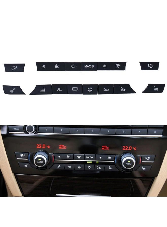 Goodithy 14PCS AC Climate Control Buttons, Dash Air Conditioning Heater Fan Key AC Wind Volume Caps Button Replacement for BMW 5 6 7 X5 X6 Series F10 F11 F07 F06 F12 F01 F02 F15 F16 (Model C 14PCS) - Image 1