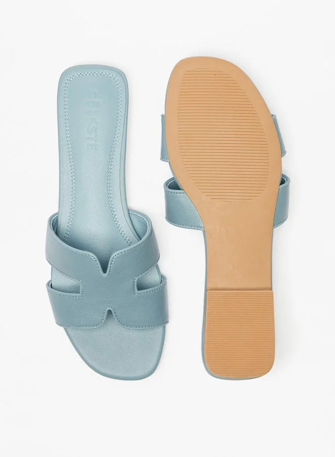 سيليست Women Textured Open Toe Slip On Sandals