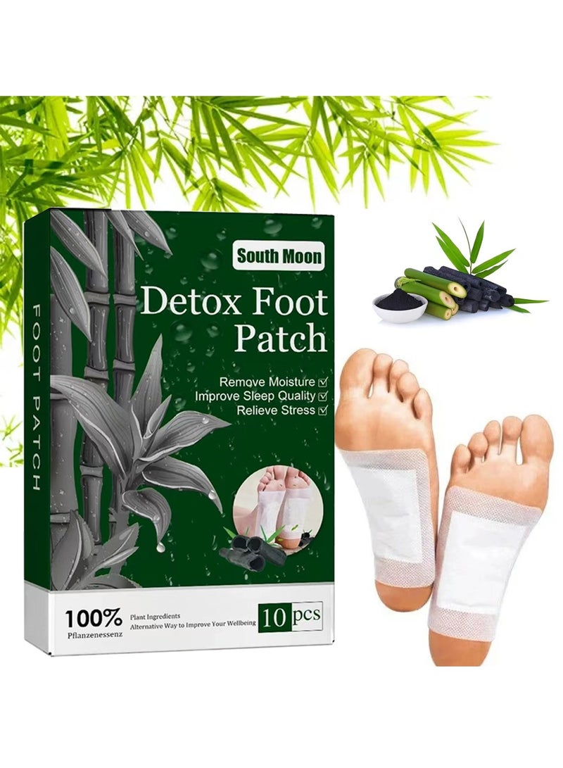 ساوث مون ضمادات قدم من خل الخيزران الطبيعي ومسحوق الزنجبيل - تزيل الرطوبة وتسكن الألم وتحسن جودة النوم وتخفف التوتر والتعب وفعالة للغاية للعناية بالقدم والعناية بالجسم والشعور بالنوم بشكل أفضل طبيعية بالكامل - Image 1