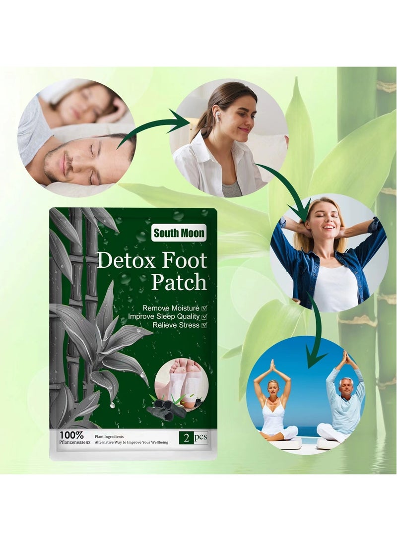 ساوث مون ضمادات قدم من خل الخيزران الطبيعي ومسحوق الزنجبيل - تزيل الرطوبة وتسكن الألم وتحسن جودة النوم وتخفف التوتر والتعب وفعالة للغاية للعناية بالقدم والعناية بالجسم والشعور بالنوم بشكل أفضل طبيعية بالكامل - Image 5