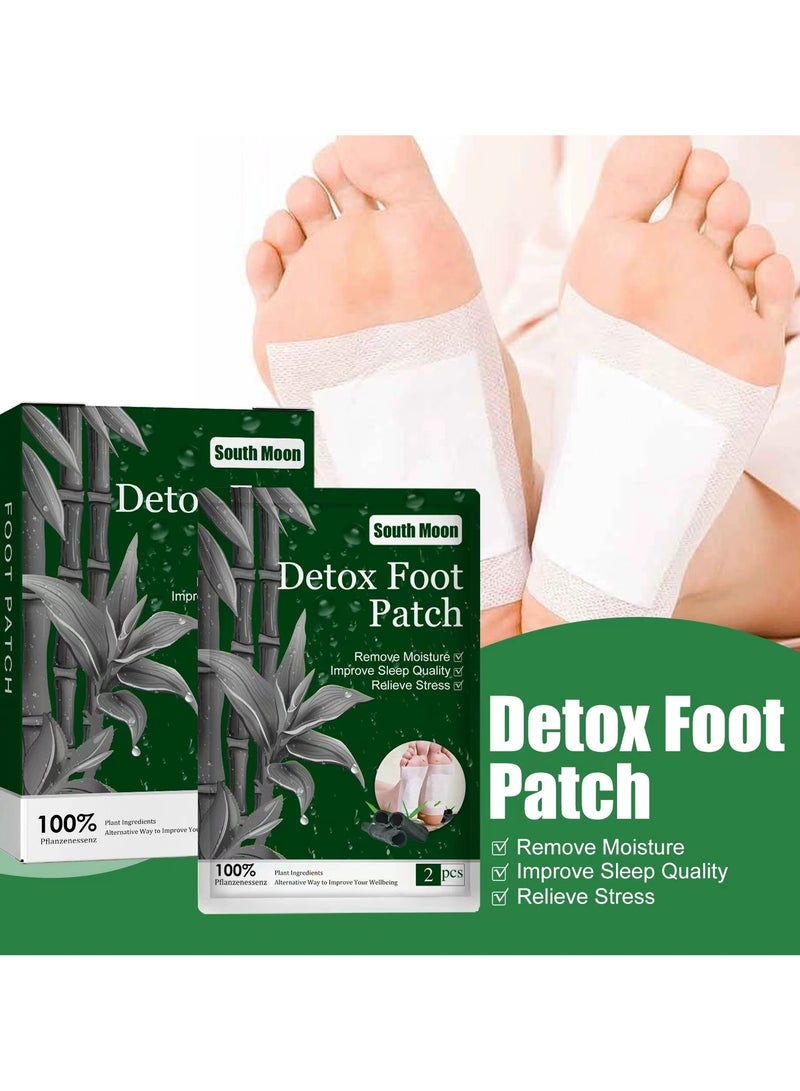 ساوث مون ضمادات قدم من خل الخيزران الطبيعي ومسحوق الزنجبيل - تزيل الرطوبة وتسكن الألم وتحسن جودة النوم وتخفف التوتر والتعب وفعالة للغاية للعناية بالقدم والعناية بالجسم والشعور بالنوم بشكل أفضل طبيعية بالكامل - Image 2