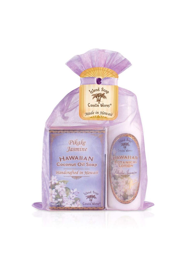 Island Soap & Candle Works - Island Soap & Candle Works,Soap and Lotion Organza Set, Pikake - Image 1