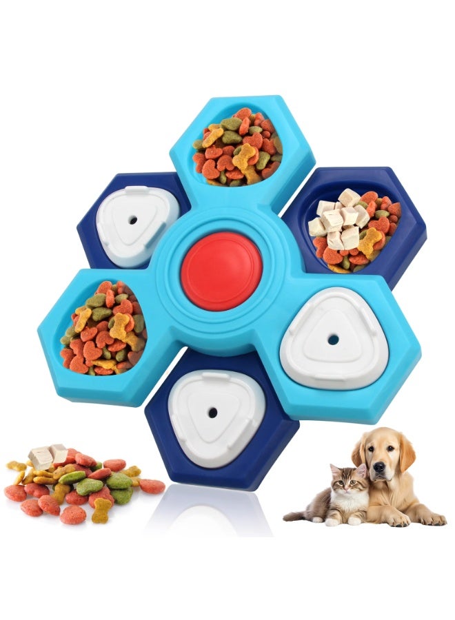 Triotail Dog Puzzle Feeder Toys, Treat Dispenser/Dispensing Slow Feeder for IQ Training & Mental Enrichment, Suitable for Interactive Training Game for Small, Medium, Large Breeds - Image 1