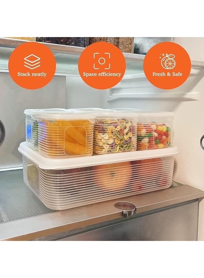 Food Storage Container Set With Lids - BPA Free Plastic Food Containers for Pantry Organization and Storage With 7 PCS Mini Fridge Organizers for Refrigerator, Kitchen, Countertop - Image 5