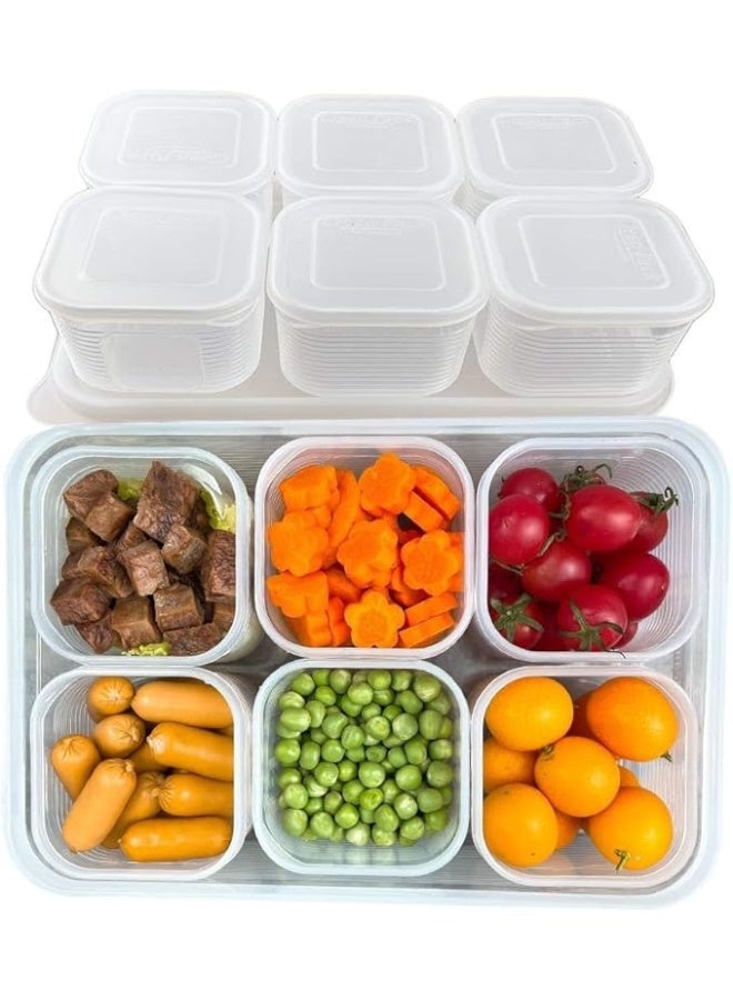 Food Storage Container Set With Lids - BPA Free Plastic Food Containers for Pantry Organization and Storage With 7 PCS Mini Fridge Organizers for Refrigerator, Kitchen, Countertop - Image 1