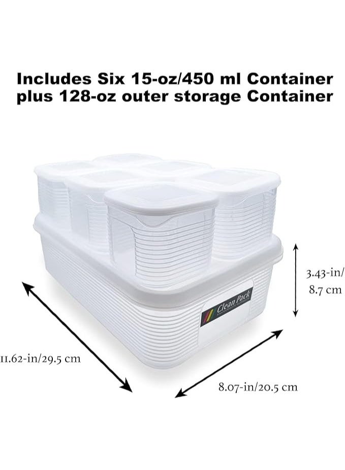 Food Storage Container Set With Lids - BPA Free Plastic Food Containers for Pantry Organization and Storage With 7 PCS Mini Fridge Organizers for Refrigerator, Kitchen, Countertop - Image 3