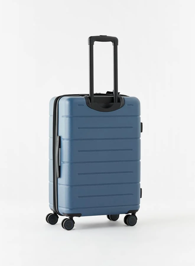 وايف Men's Textured Hardcase Luggage Trolley Bag with Retractable Handle