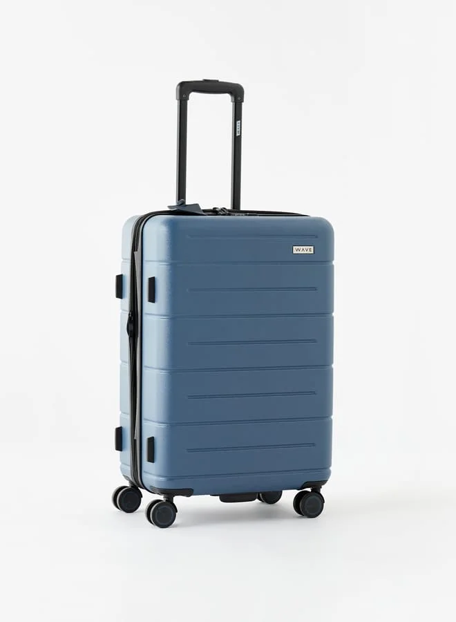 وايف Men's Textured Hardcase Luggage Trolley Bag with Retractable Handle