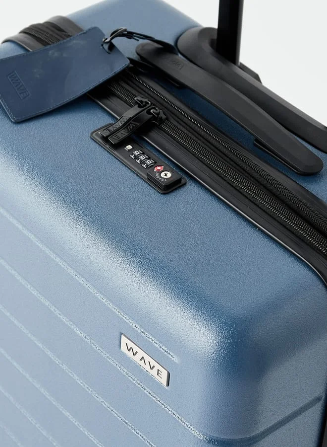 وايف Men's Textured Hardcase Luggage Trolley Bag with Retractable Handle