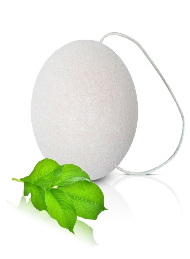 Boho Aromatic This Hippie Girl | Konjac Exfoliating Organic Facial Sponge | Plant Based Gentle Exfoliating Face Scrubbie | Safe for Sensitive Skin | Simply White (White) - Image 1