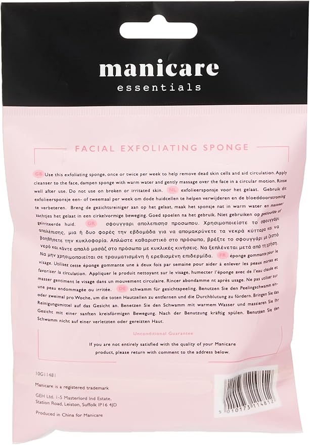 Manicare Exfoliating Sponge Facial Cleansing Exfoliates Cleans Skin Massages Removes Makeup And Face Masks Skincare Facial Wash Reusable - Image 3