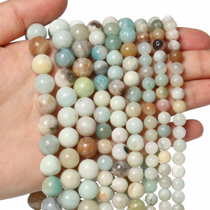 60pcs 6mm Natural Stone Beads Amazonite Beads Crystal Gemstone for Jewelry Making DIY Bracelet Necklace