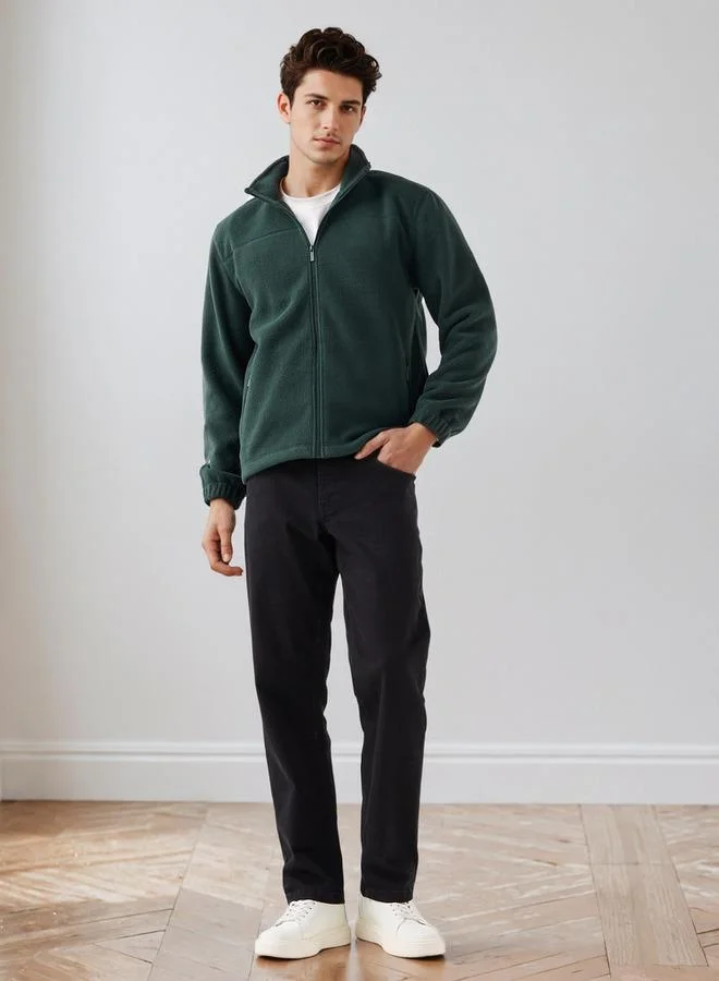 سبلاش فيڤ Men's Regular Fit Fleece Zip Closure Jacket