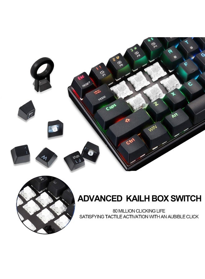 61 Keys Portable Wired USB Mechanical Keyboard 60% RGB LED Backlit Type-C Gaming/Office Keyboard for Mac, Android, Windows Kailh Box Switch - Image 3